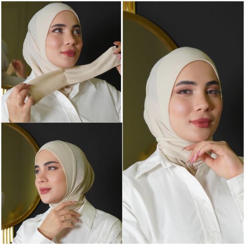 Immagine di Hijab in Jersey Bianco – Eleganza Islamica Instantanea