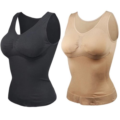 Immagine di Corsetto Shapewear Donna Classico 2 in 1 con Reggiseno Imbottito e Gilet ad Alta Elasticità per Corpo Scolpito e Sollevamento Naturale