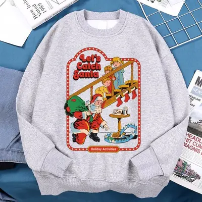 Image de Sweatshirt Père Noël Imprimé - Style Décontracté & Chaud