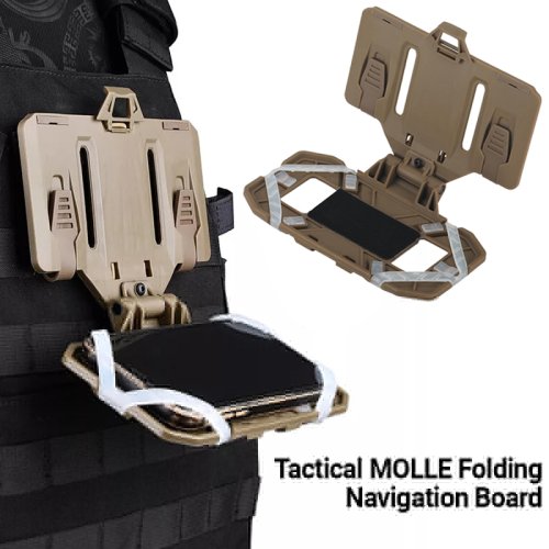 Image of Tactical Molle Folded Navigation Board with Mobile Phone Holder – Adjustable Chest Vest for Hunting, Outdoor Adventures & Survival Gear