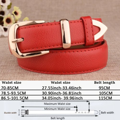 Immagine di Cinture in vera pelle da donna alla moda Fibbia in oro di alta qualità Cinture jeans eleganti migliori abbinate per Lady LB2146