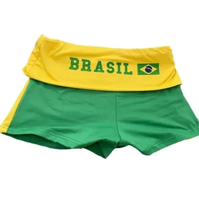 Image de Short Gothique Vert Brodé Y2K - Style Brésilien & Patchwork