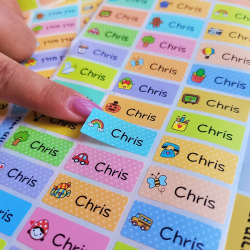Image de Autocollants Noms Enfants - 120 Pièces Colorés & Imperméables