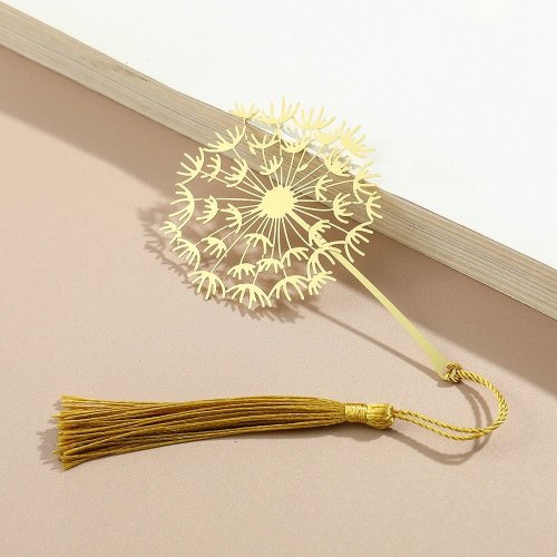 Immagine di Foglia di fiore di tarassaco segnalibro in stile cinese cancelleria di girasole metallo Hollow Book ...