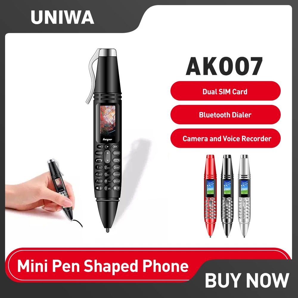 Image de Téléphone Portable en Forme de Stylo - Mini 2G avec FM et Enregistreur Vocal