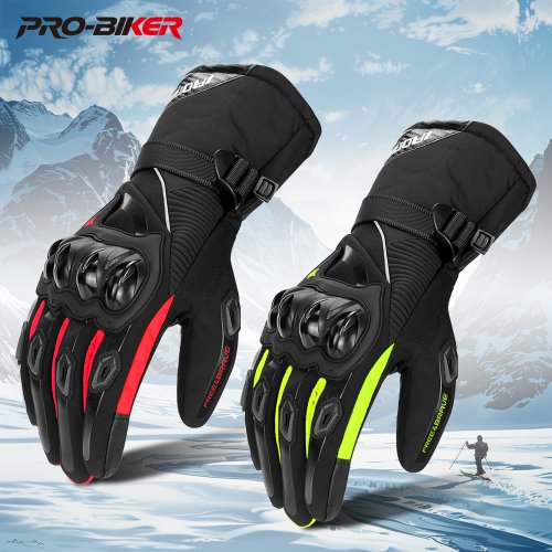 Immagine di Guanti da Moto Impermeabili per Uomo, Caldi e Antivento Invernali con Tecnologia Touch Screen, Ideali per Motocross e Equitazione