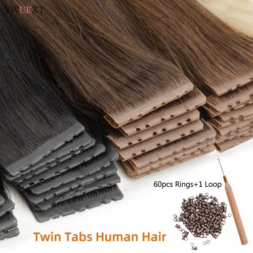 Immagine di Estensioni Capelli Invisibili con Doppia Linguetta - 100% Capelli Umani