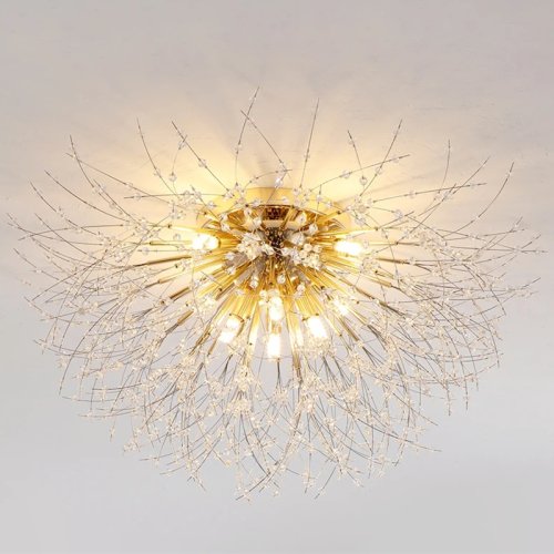 Image of Dandelion Crystal Chandelier Nordic Modern Living room Dining Room Bedroom Ceiling Light Room Light Fireball Decorative Light