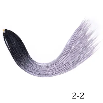Image de Tresses Synthétiques Bleu Gris Ombré - 24 Pouces