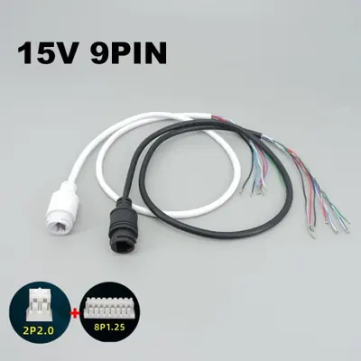 Image de Câble RJ45 PoE 15V pour Caméra IP - Connecteur 9 Broches