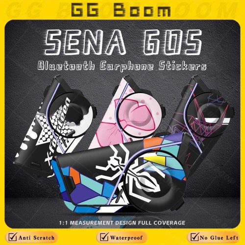Image of Creative Waterproof Stickers for Sena 60S Motorcycle Bluetooth Headset – Protective Decals for Earphone Box with Multiple Stylish Designs