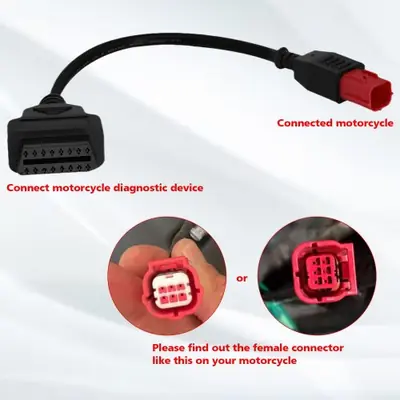 Image de Câble OBD2 Moto 4/6 Broches pour Honda CB350, CB1000R