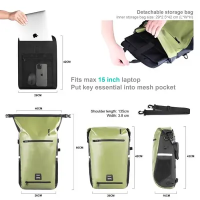 Image de Sacoche de Vélo 22L Étanche - Rhinowalk