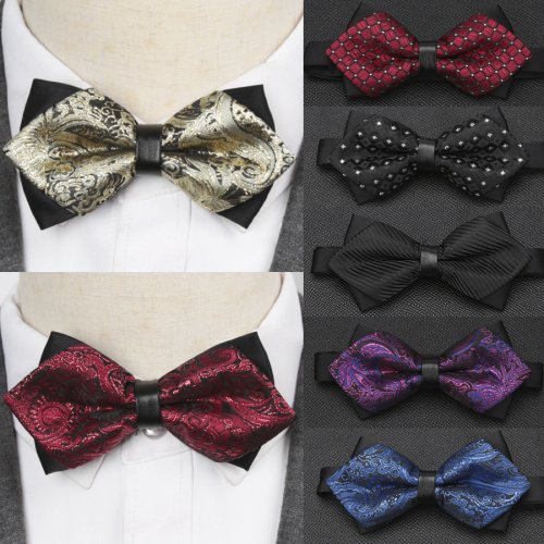 Image of Elegant Black Butterfly Knot Bow Tie for Men – Luxurious Formal Accessory for Wedding, Business & Ceremonial Events