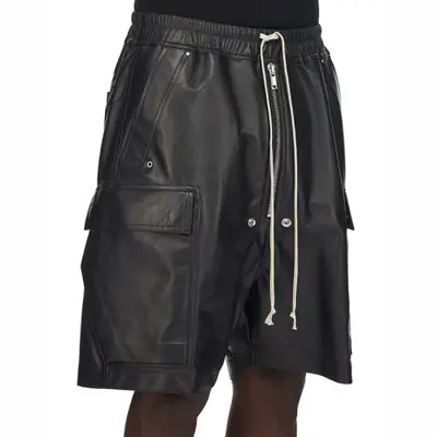 Image de Short Homme en Cuir PU Noir - Élégant & Confortable