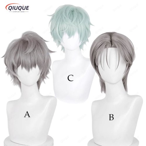 Imagen de Peluca de Cosplay de Anime con 3 Estilos de Cabello Corto, Pelo Resistente al Calor, Ideal para Fiesta de Halloween y Eventos Temáticos