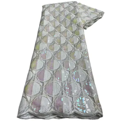 Image de Dentelle Organza Africaine avec Paillettes - 5m