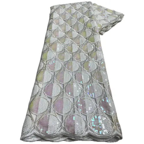 Image de Dentelle Organza Africaine avec Paillettes - 5m