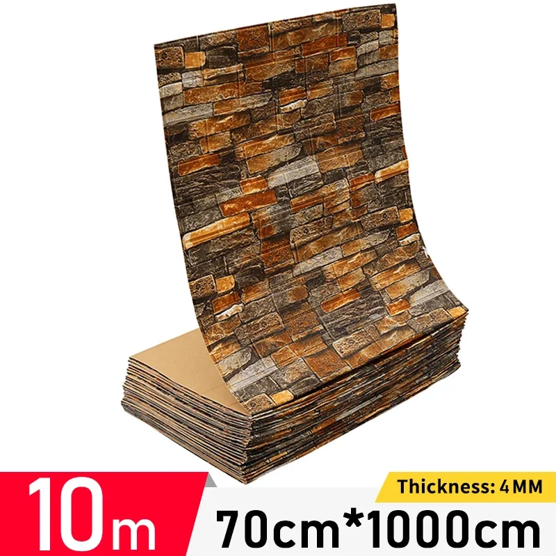 Afbeelding van Retro 3D Muursticker - Imitatie Baksteen & Vliegtuig Design