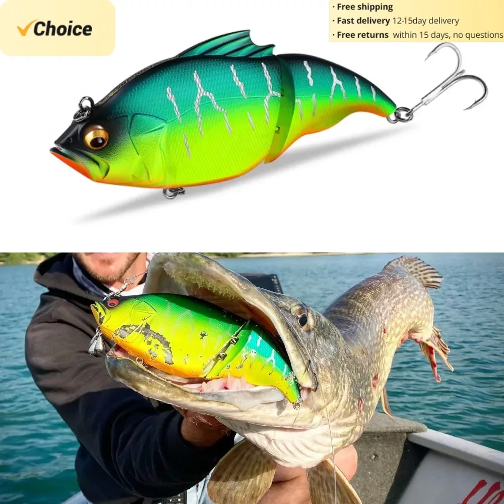 Image of Vatalion 115mm Floating Jointed Swimbait Lure for Bass Fishing – 41-43g Vibration Action Soft Plastic Bait with Realistic Swim Motion