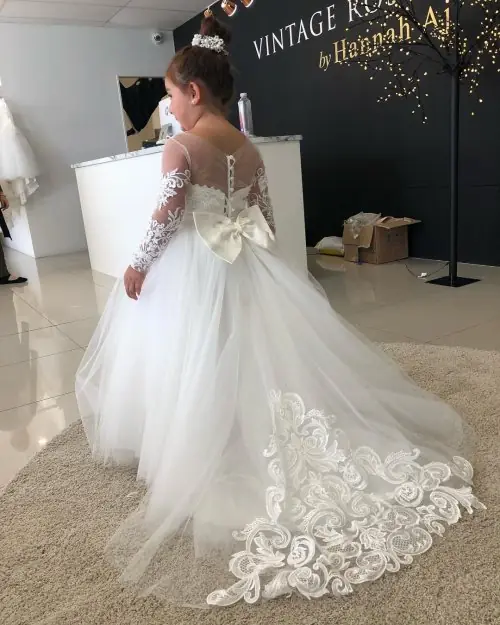 Image de Robe de Fête Enfant Dentelle & Tulle - 3 à 9 Ans