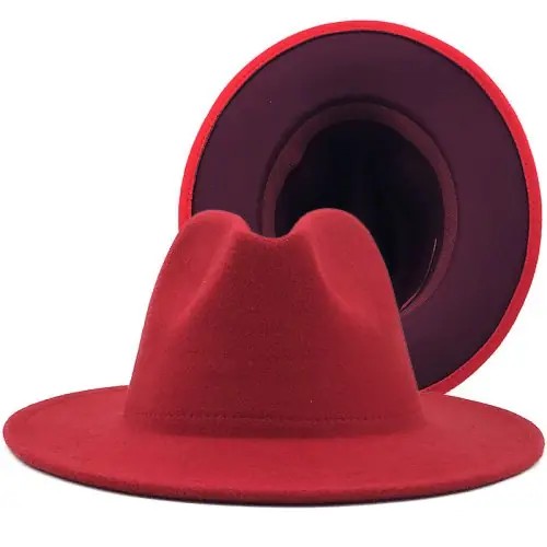 Image de Chapeau Fedora Bicolore à Large Bord - Style Jazz & Fête
