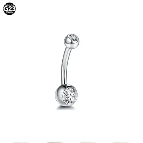 Image de Piercing Nombril Or avec Gemme CZ - Élégant & Séduisant