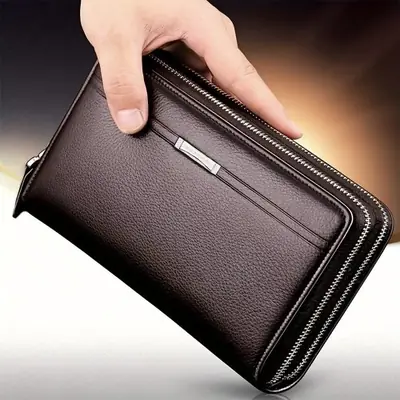 Image de Portefeuille Long en Cuir Homme - Élégant & Pratique