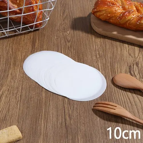 Image de Papier Cuisson Huilé - 50 Feuilles Circulaires pour Four, Barbecue & Grille