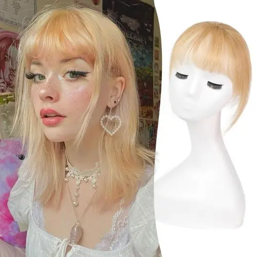 Image de Franges de Cheveux Humains Naturelles - Brun à Blond
