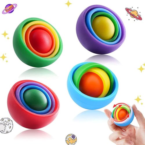 Imagen de Bola de Rotación 3D Giroscopio Sensorial: Juguetes Giratorios de Mano para Niños, Adolescentes y Adultos con TDAH, Autismo y Alivio del Estrés