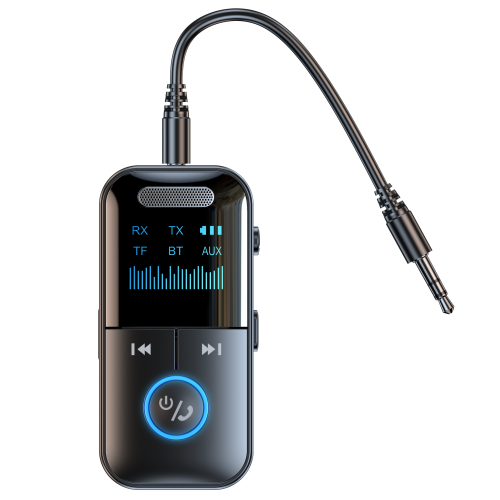 Immagine di Adattatore Aux Bluetooth 5.4 Ricevitore audio Trasmettitore Jack da 3,5 mm Display a LED per auto/stereo domestico/cuffie cablate/altoparlante/TV