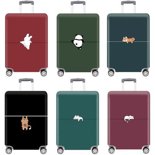 Image of Eco-Friendly Thick Elastic Animal Print Luggage Cover for 18-32 Inch Suitcases – Durable Travel Protection with Stylish Design