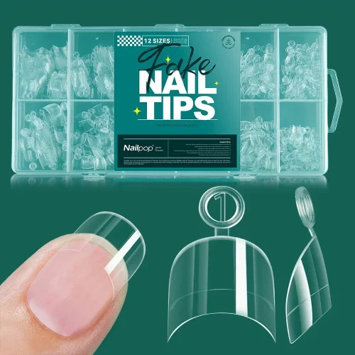 Imagen de Nailpop 600 Uds Gel suave X puntas de uñas cubierta completa ataúd Stiletto uñas postizas Extra cort...