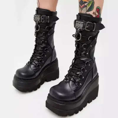 Image de Bottes Gothiques Punk à Plateforme pour Femmes