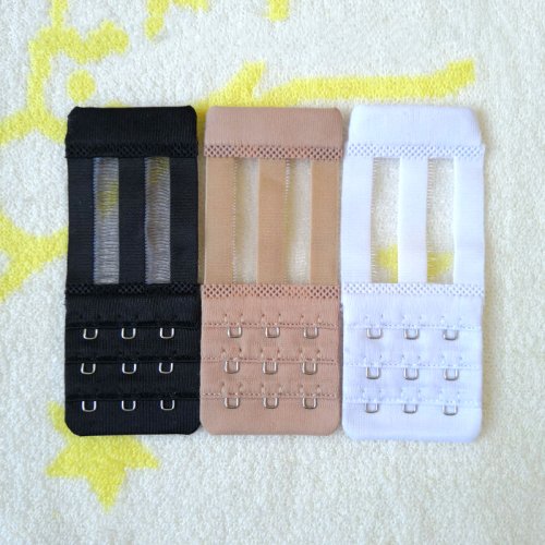 Immagine di Set di 3 Ganci Estensibili per Reggiseno in Elastico - Cinghia Allungabile con Fibbia Regolabile per Intimo Donna