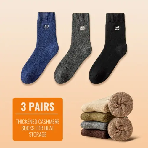 Image de Chaussettes Hiver Homme Chauffantes en Laine Mérinos