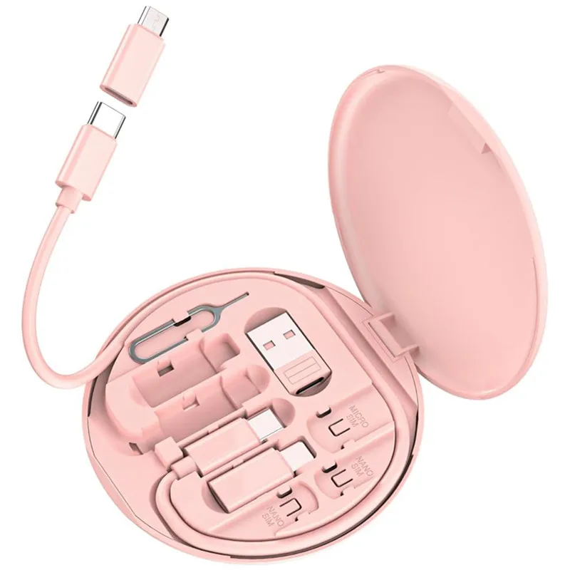 Imagen de Kit de Cables de Carga Rápida 60W con Conectores Tipo C, USB-C y Micro USB, Incluye Caja de Almacenamiento para Teléfonos iPhone 14, 13, 15 Pro y Otros Dispositivos