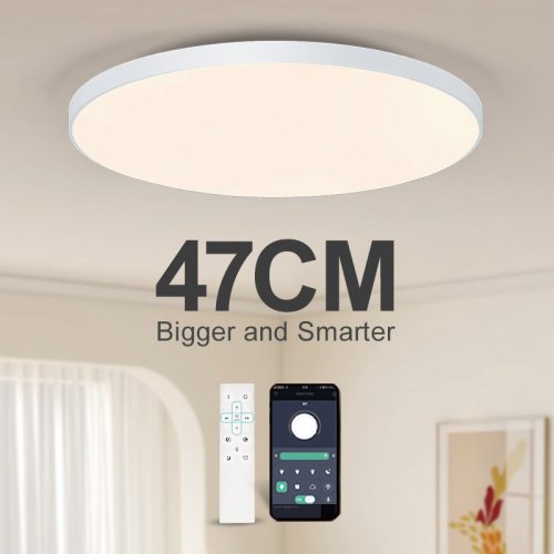 Image of Modern Dimmable LED Ceiling Light with Remote Control – Elegant Smart Lighting for Bedrooms and Living Rooms