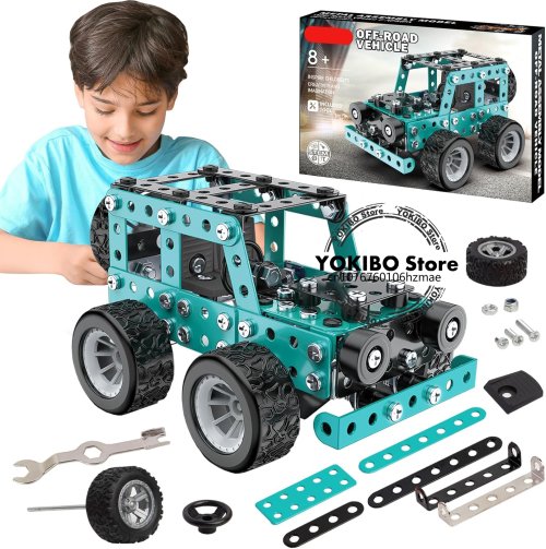 Image of STEM Metal 3D Puzzle Off-Road Model Car Building Kit – Educational Construction Toy for Parent-Child Bonding and Creative Play