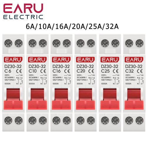 Image of DZ30-32 DPN 1P+N Mini Circuit Breaker MCB 6A 10A 16A 20A 25A 32A Din Rail Mounting Cutout Miniature Household Air Switch OEM DIY