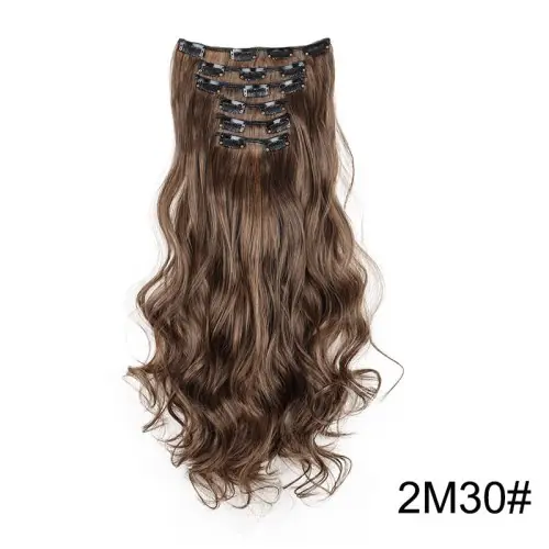 Image de Extensions de Cheveux Bouclés Longs avec 16 Clips - Perruque Synthétique