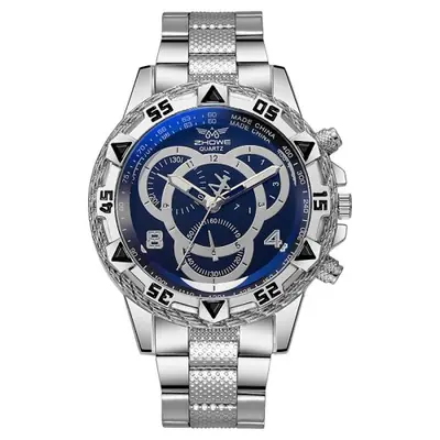 Image de Montre Homme Luxe Quartz - Cadran Grand & Lumière Bleue