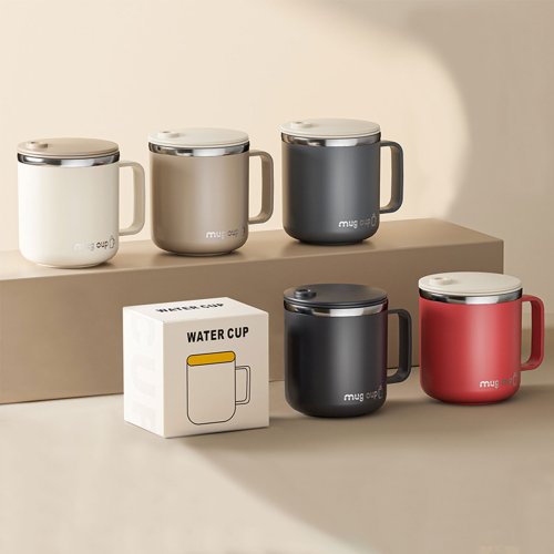 Image of Premium Double Wall Insulated Coffee Mug with Handle – 304 Stainless Steel Travel Cup for Hot & Cold Drinks, Leak-Proof Design with Secure Lid