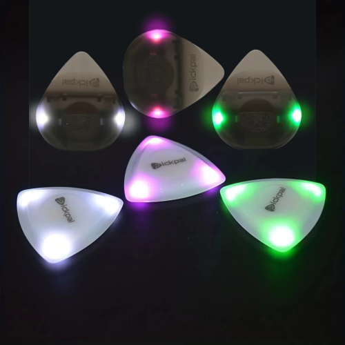 Afbeelding van Miwayer LED lichtgevende plectrum - ABS elektrische gitaarplectrums met driekleurige lichtopties (wit/groen/paars)