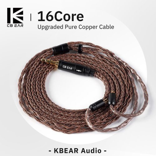 Afbeelding van Kbear 16-kern zuiver koper oortelefoonkabel met 2-pin MMCX-connector voor QDC oordopjes, compatibel met KZ EDX, ZSN Pro, Blon BL03, KBear KS1 en andere draagbare hoofdtelefoons
