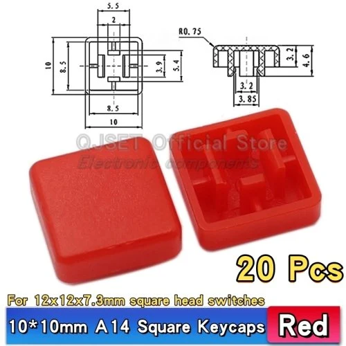A14 10x10mm Red