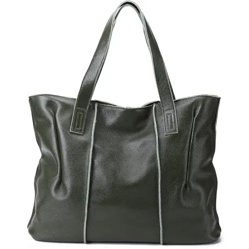 Image de Sac Bandoulière en Cuir Véritable - Grande Capacité & Style Rétro