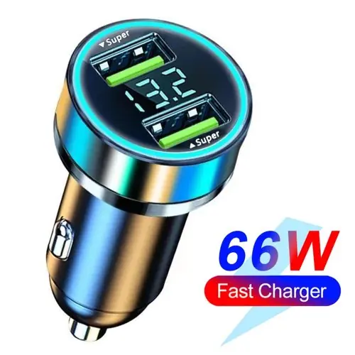 Image de Chargeur Voiture 250W USB-C PD & QC3.0 - 5 Ports + Affichage Numérique