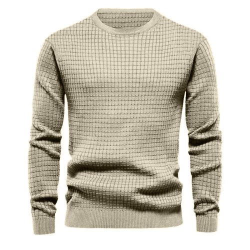 Afbeelding van Herensweatshirt met Ronde Hals - Effen Kleur, Comfortabele Fit voor Lente en Outdoor Activiteiten